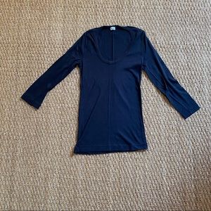 Splendid black scoop neck cotton shirt size small